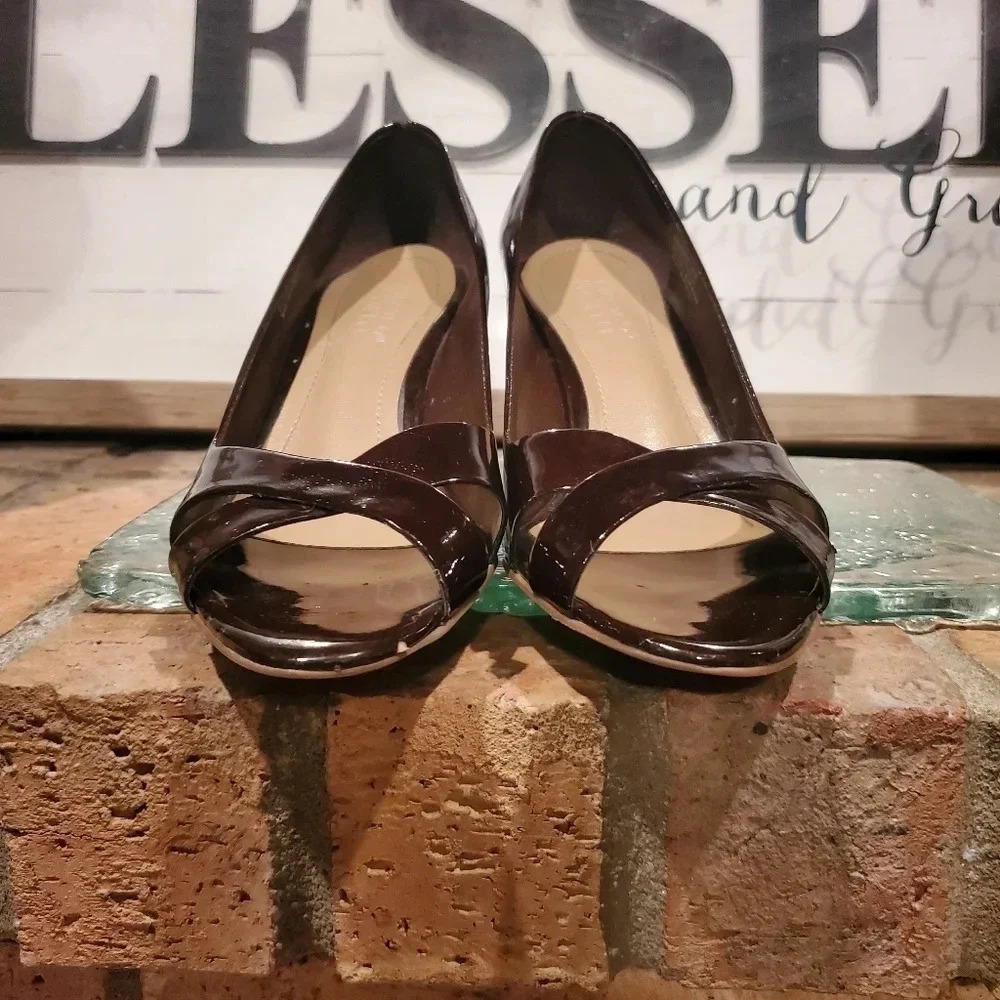 Franco Sarto L-Fresh Wedge Burgundy Weave Heel Wmns Sz 8.5 - Picture 5 of 13